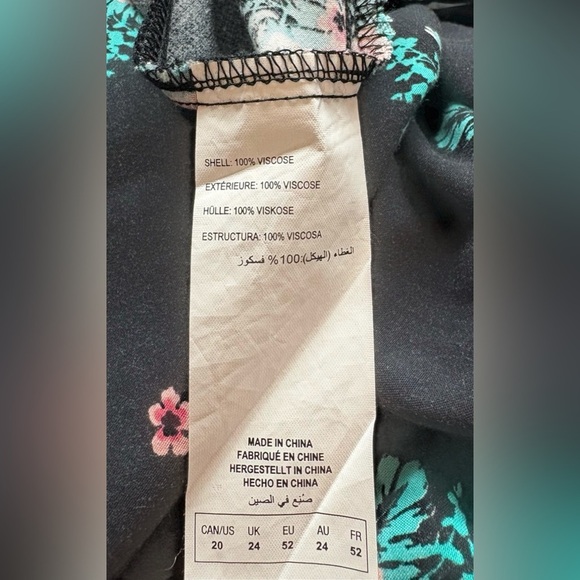 Addition Elle, Plus Size Parrot Floral Dress, 20W, Black, Pink - Picture 8 of 10